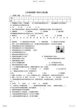 2022年八年级物理浮力测试题 .pdf