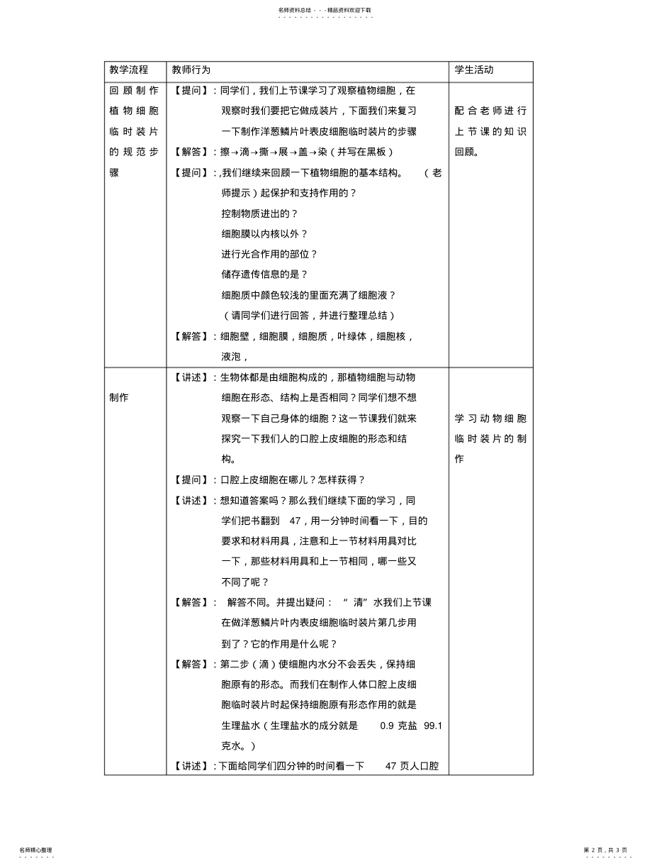 2022年动物细胞的观察教案 .pdf_第2页