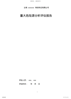 2022年重大危险源分析评估报告 .pdf