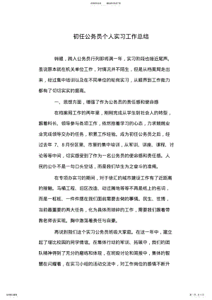 2022年初任公务员个人实习工作总结 .pdf