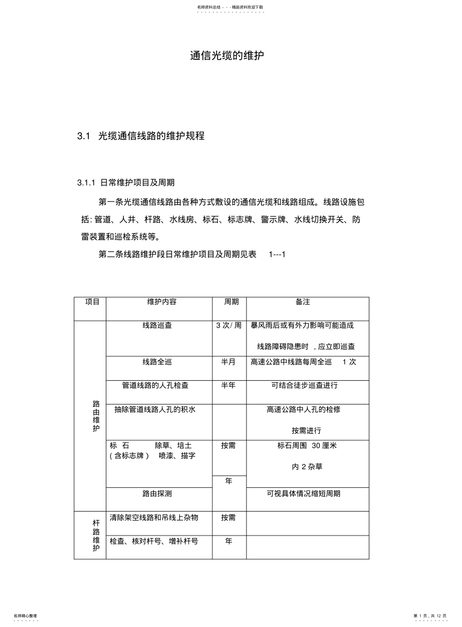 2022年通信光缆的维护 .pdf_第1页