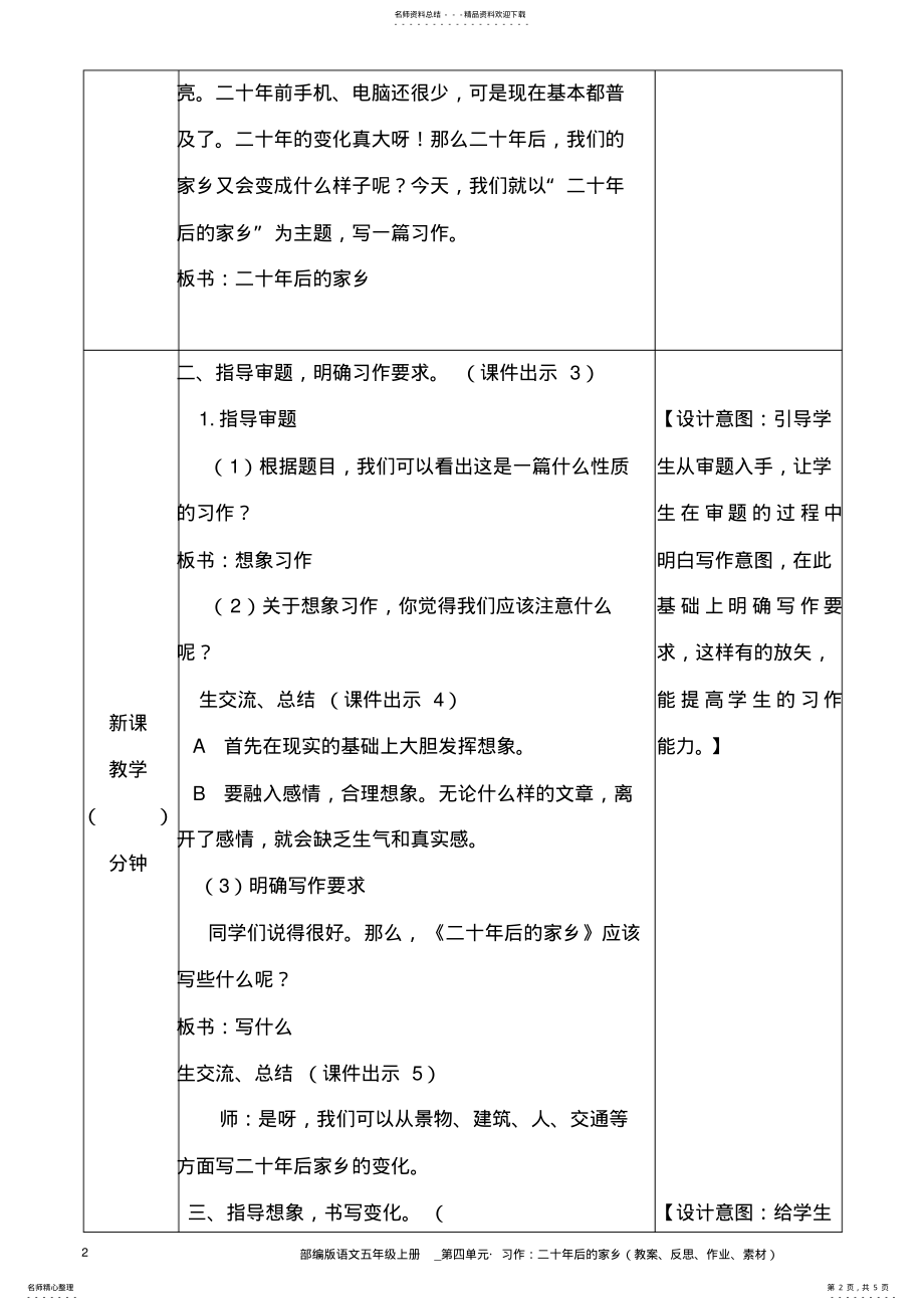 2022年部编版语文五年级上册教案__习作：二十年后的家乡 .pdf_第2页