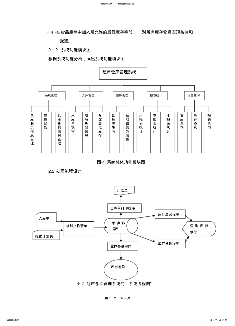 2022年超市仓库管理信息系统设计 .pdf_第2页