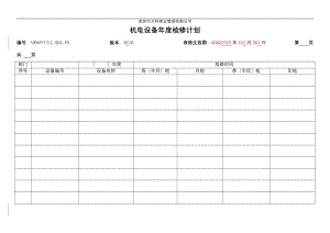 房地产物业公司业主委托管理服务企业 VKWY7.5.1-S01-F5机电设备年度检修计划表.doc