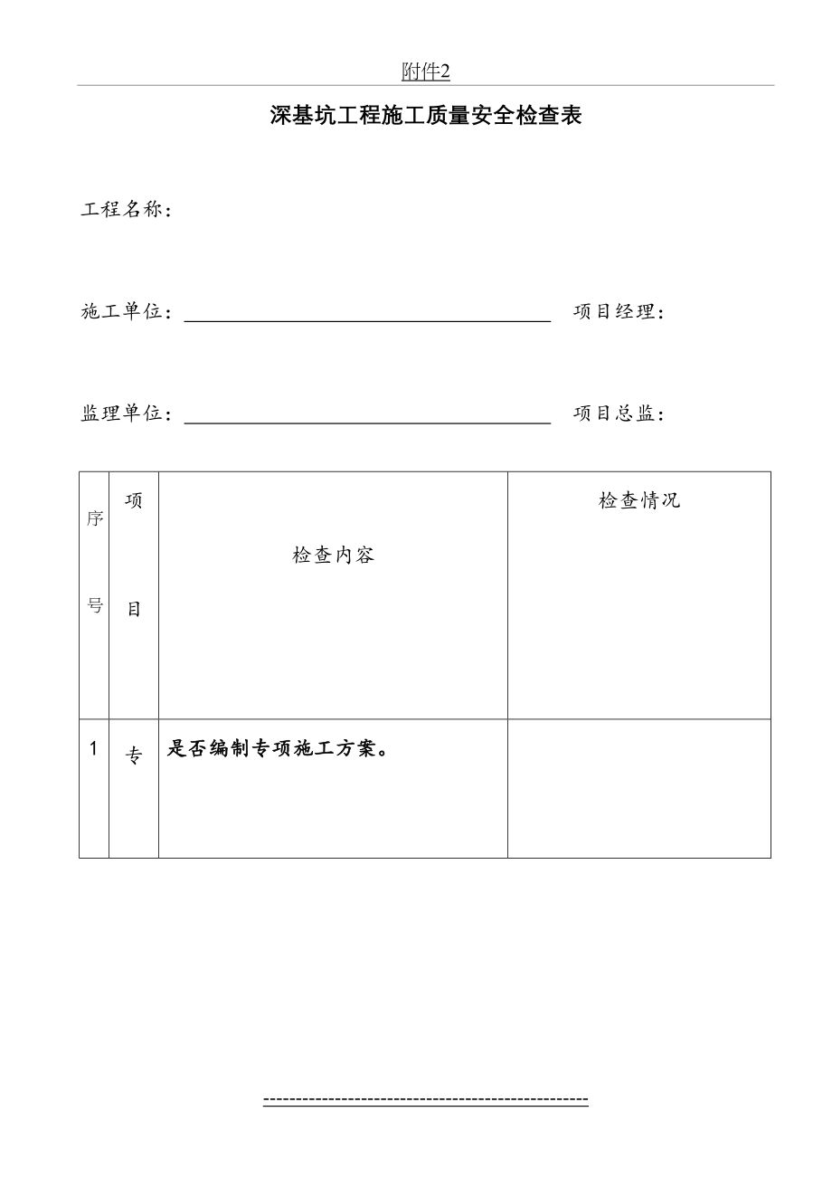 深基坑工程施工质量安全检查表.doc_第2页