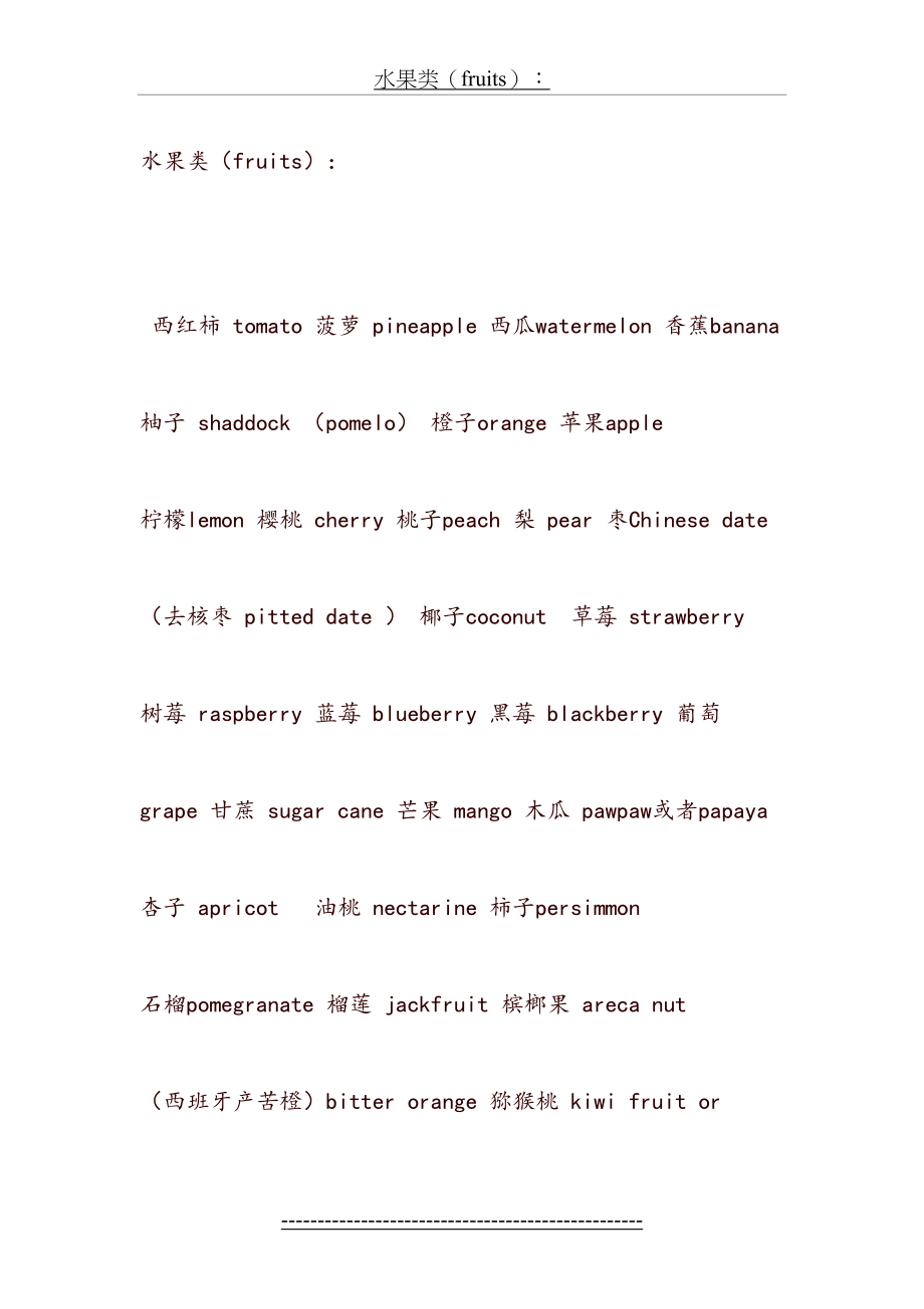 水果、肉、蔬菜、酒水、主食……各种食物的英文-提升词汇量.doc_第2页