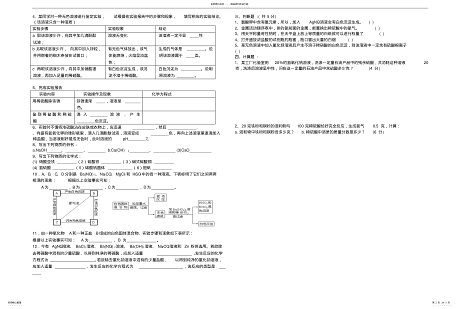 2022年酸碱盐复习题两套含答案B版 .pdf_第2页