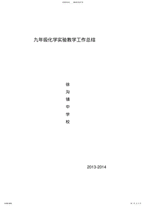 2022年初三化学实验教学工作总结 .pdf