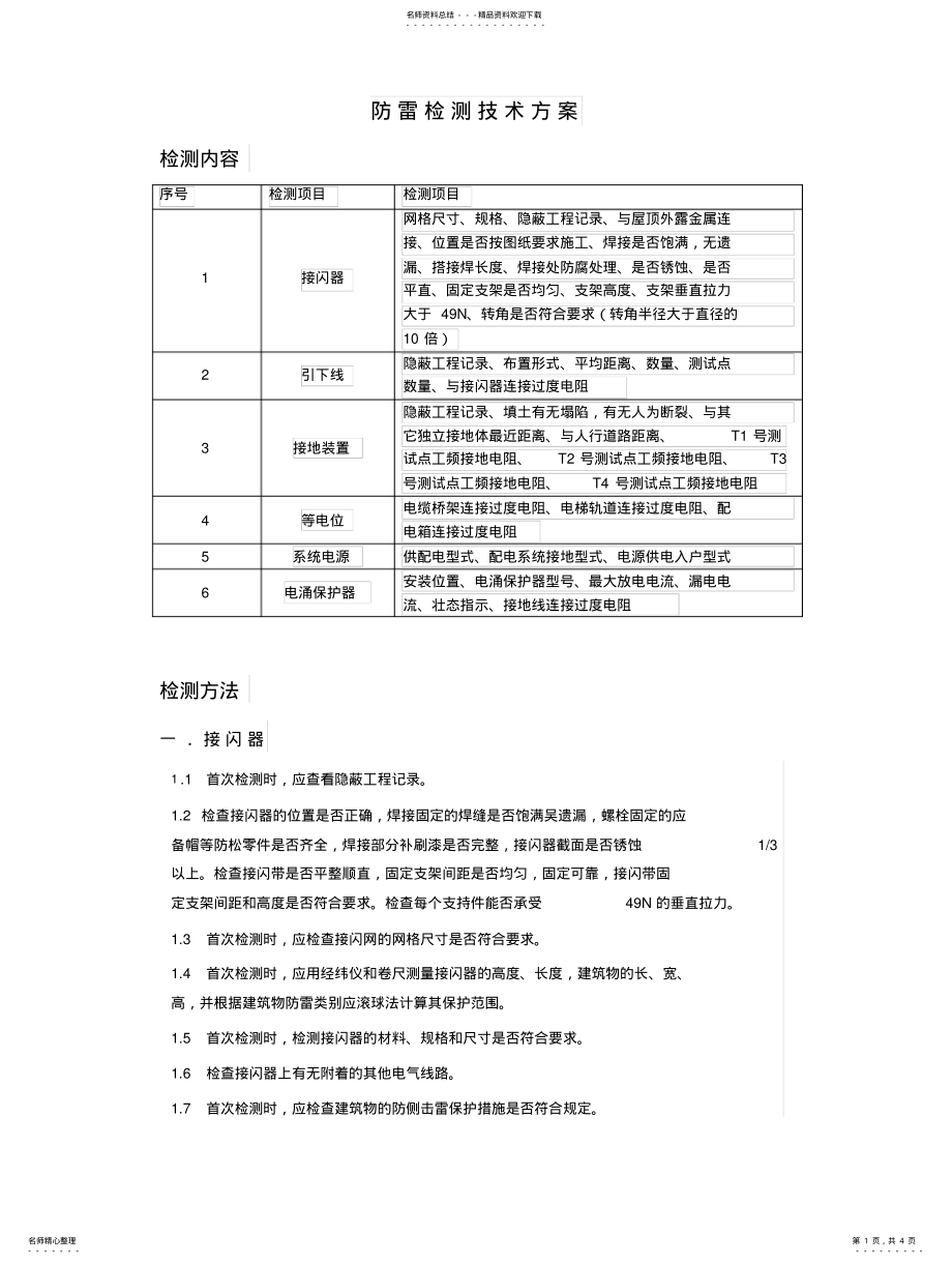 2022年防雷检测技术方案文 .pdf_第1页