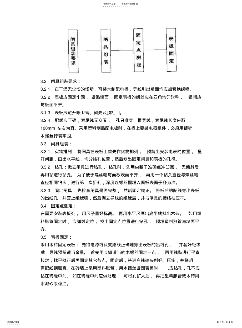 2022年配电板及户表板的安装工艺标准 .pdf_第2页