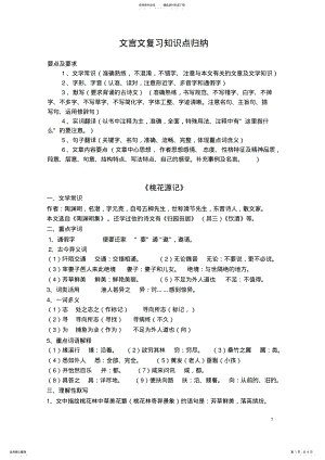 2022年八年级上文言文复习知识点归纳 .pdf