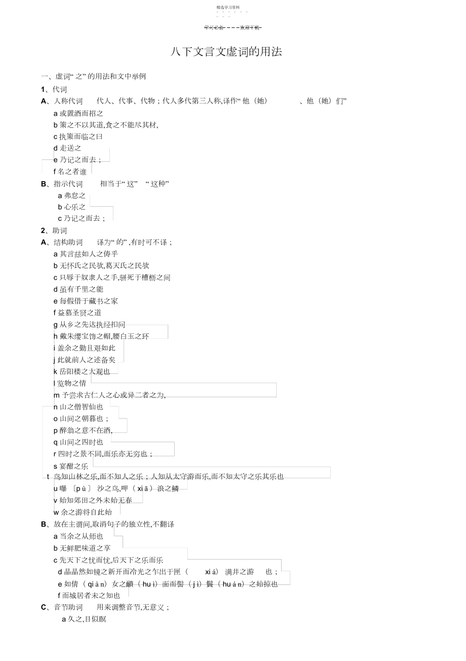 2022年八年级下册文言虚词整理.docx_第1页