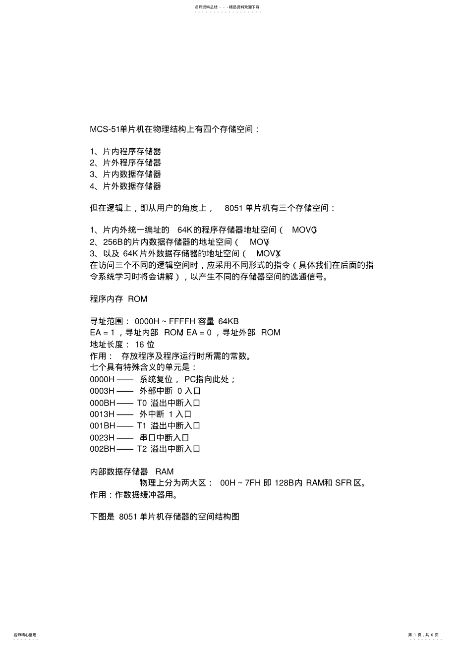 2022年单片机存储器内部结构 2.pdf_第1页