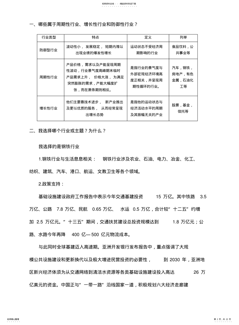 2022年钢铁行业实训报告 .pdf_第2页