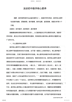 2022年初中数学核心素养 .pdf