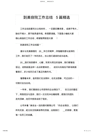 2022年到美容院工作总结篇精选 .pdf