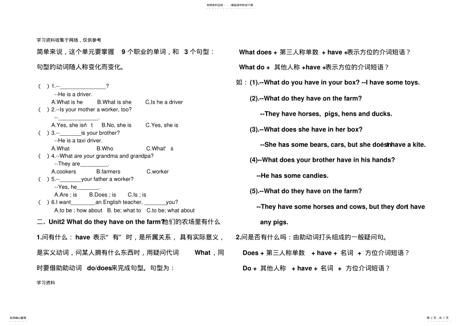 2022年四年级英语上册Unit-Unit知识总结和练习题 .pdf_第2页