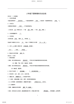 2022年八年级下册物理力学知识点总结,推荐文档 2.pdf