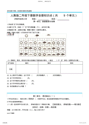 2022年小学数学二年级下册全册知识点整理与分析知识讲解 .pdf