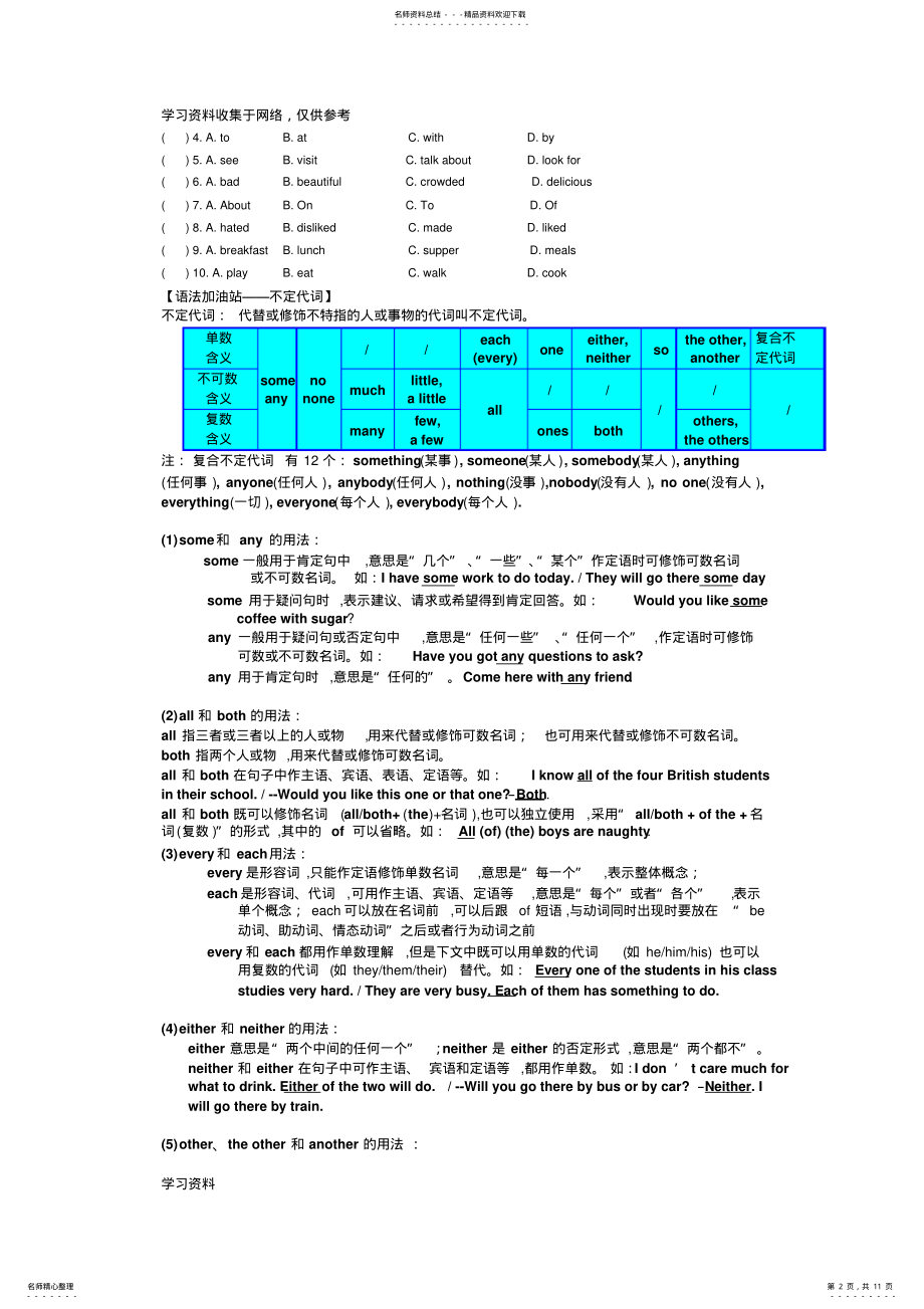 2022年年人教版八年级上册U-知识点和语法及习题 .pdf_第2页