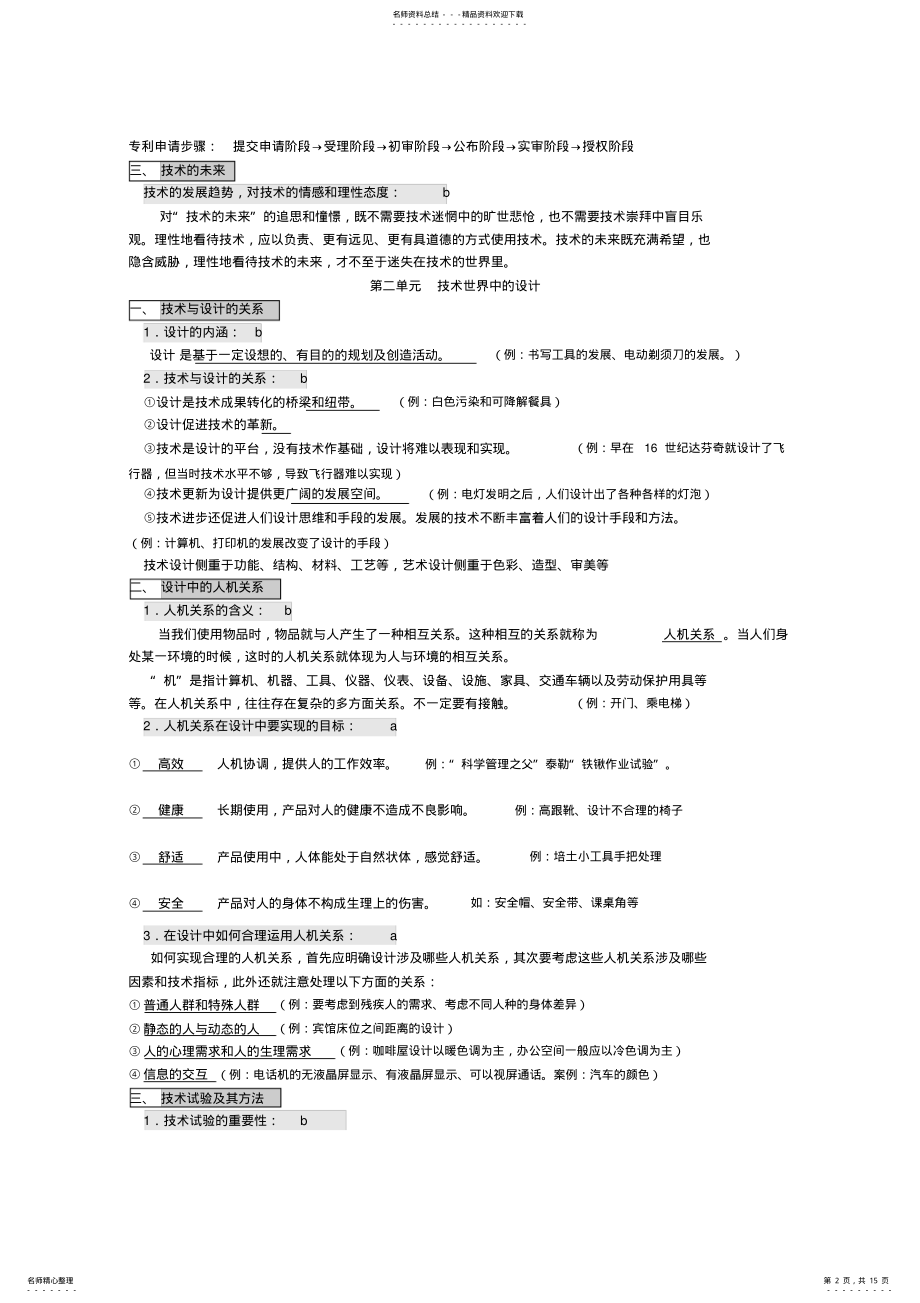 2022年高中通用技术会考知识点总结范文 .pdf_第2页