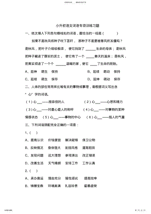 2022年小升初语文词语专项训练习题 .pdf