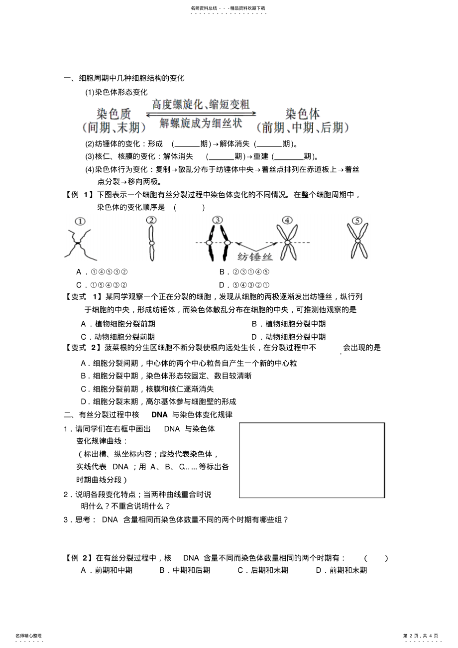 2022年高三生物一轮复习细胞增殖导学案 .pdf_第2页