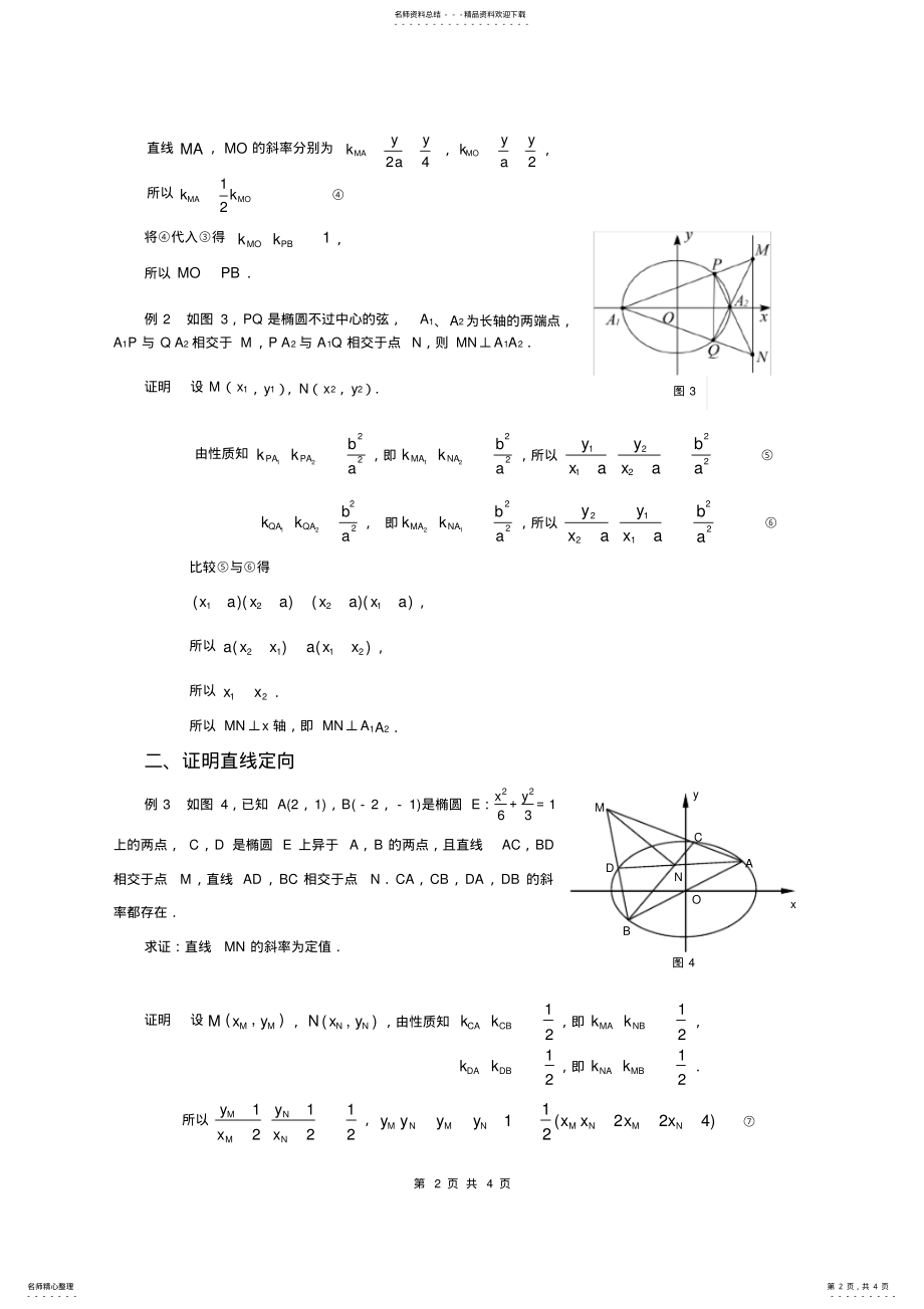 2022年小专题椭圆----斜率之积是定值 .pdf_第2页