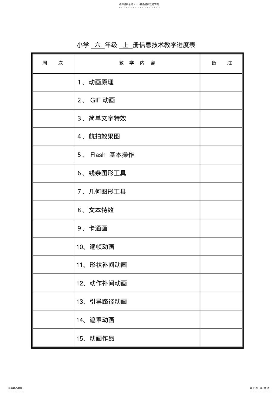 2022年小学六年级上册信息技术教案 .pdf_第2页