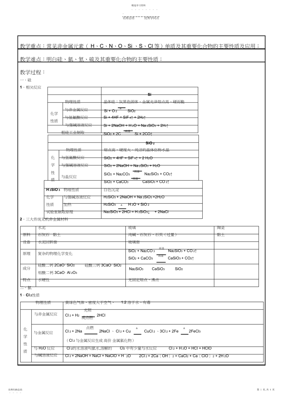 2022年高中化学--必修一第四章知识点总结.docx_第1页