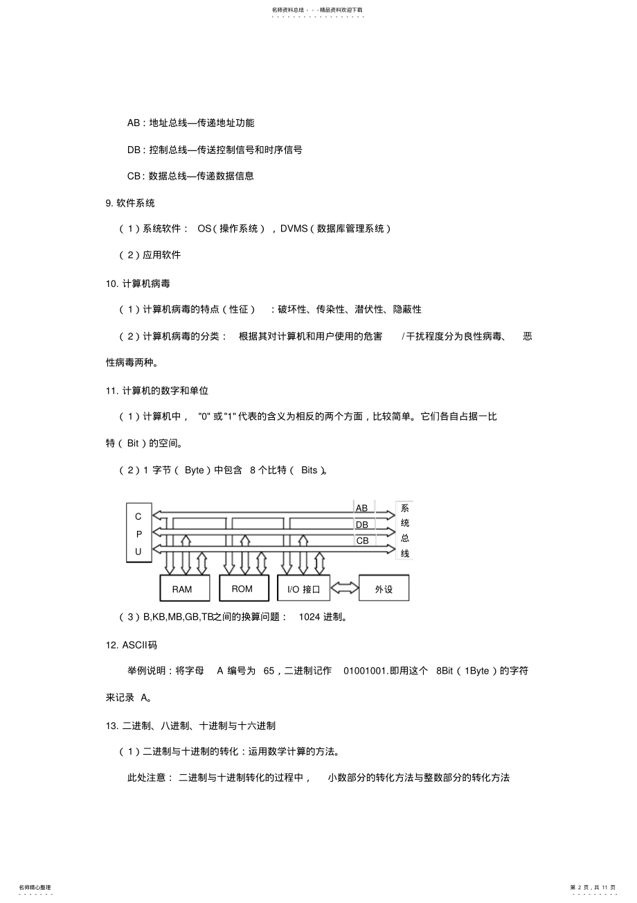 2022年大学计算机基础重点笔记 2.pdf_第2页