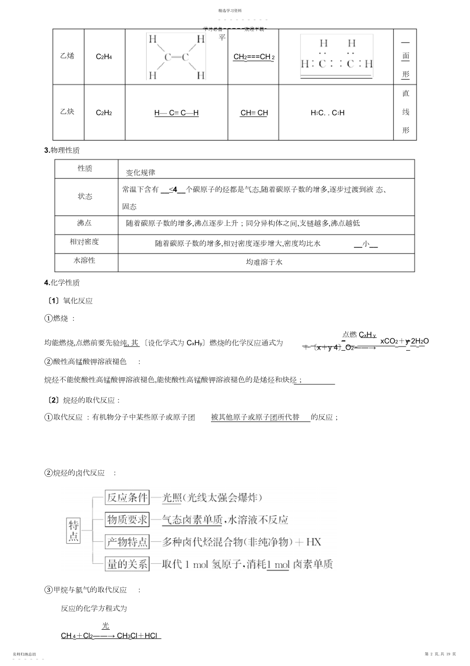 2022年高三化学《烃的卤代烃》教案讲义.docx_第2页