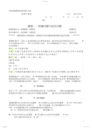 2022年小学六年级数学行程问题综合讲解3.docx