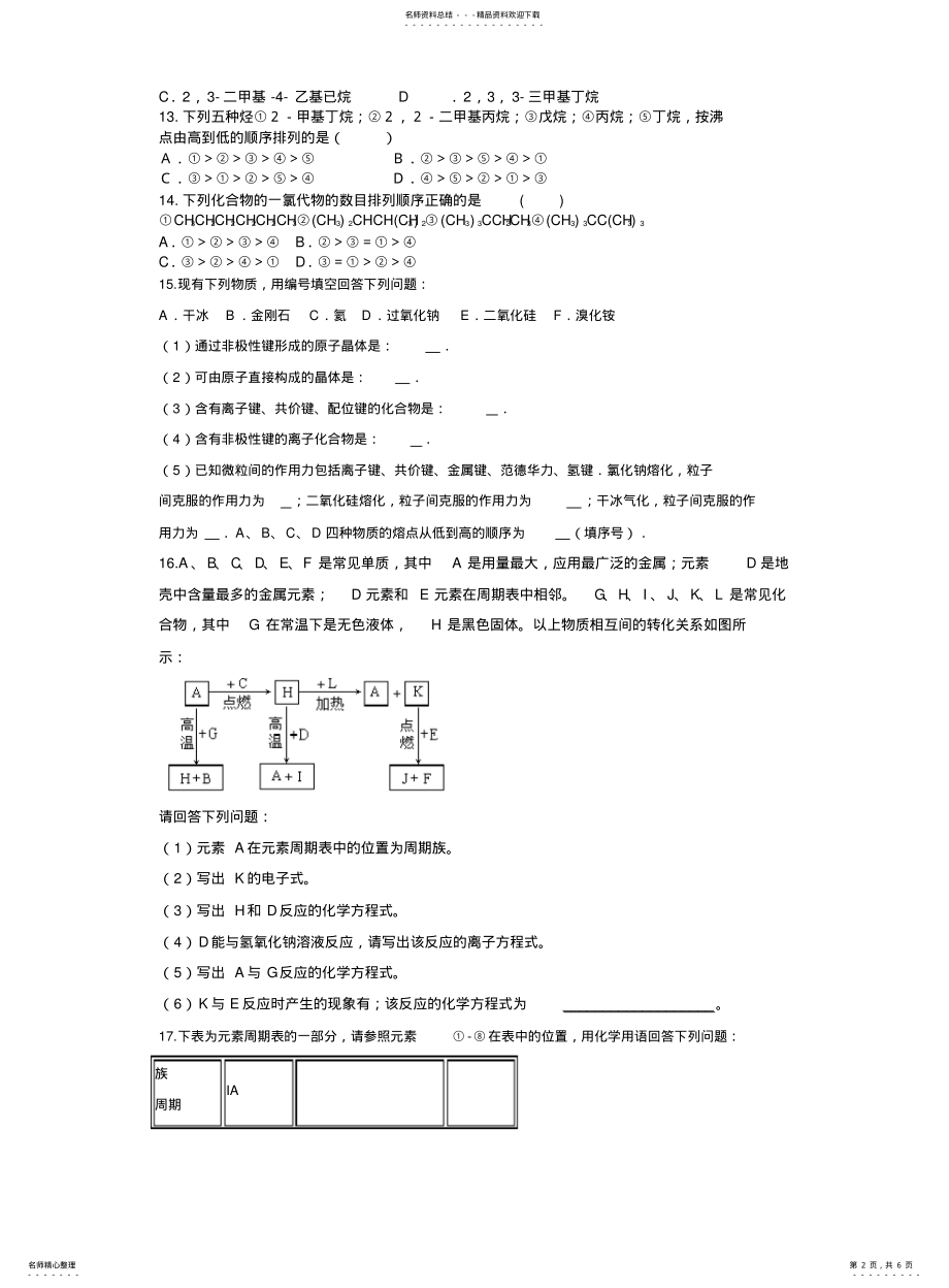 2022年高一化学半期复习 .pdf_第2页