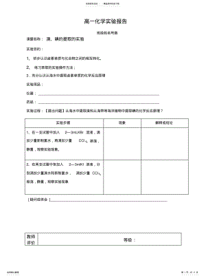 2022年高一化学必修探究实验报告 .pdf