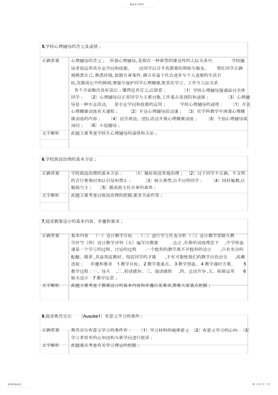 2022年小学教育教学知识与能力简答题汇总.docx_第2页