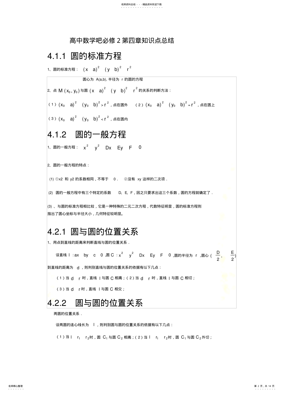 2022年高中数学吧必修知识点总结整理 .pdf_第2页