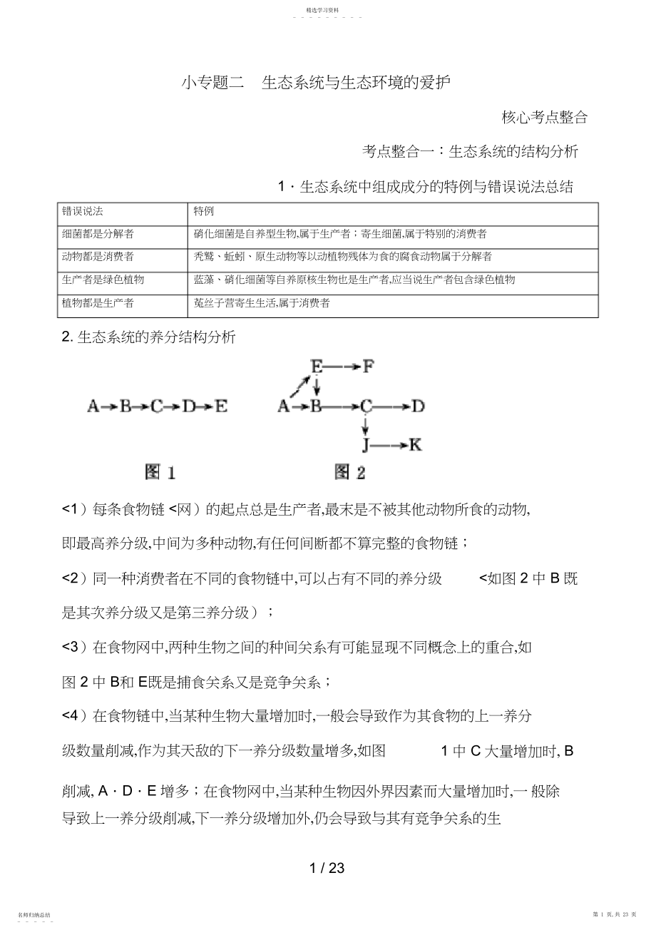 2022年高三生物复习教案：专题生物与环境2.docx_第1页