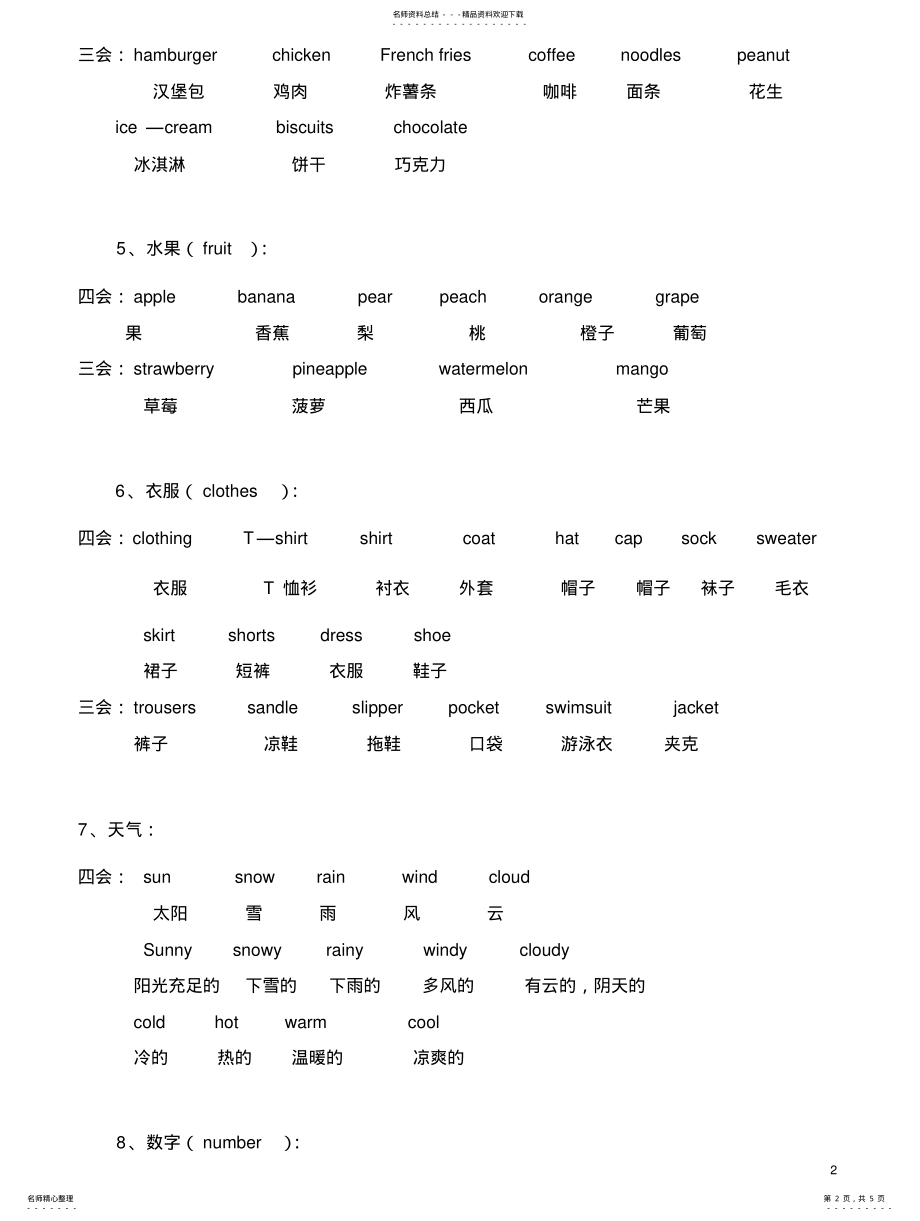 2022年小升初英语单词_必须掌握的词汇 .pdf_第2页