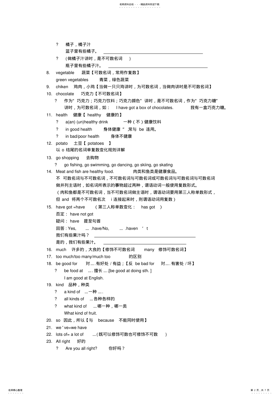 2022年外研社七年级上Module知识点和练习题 .pdf_第2页