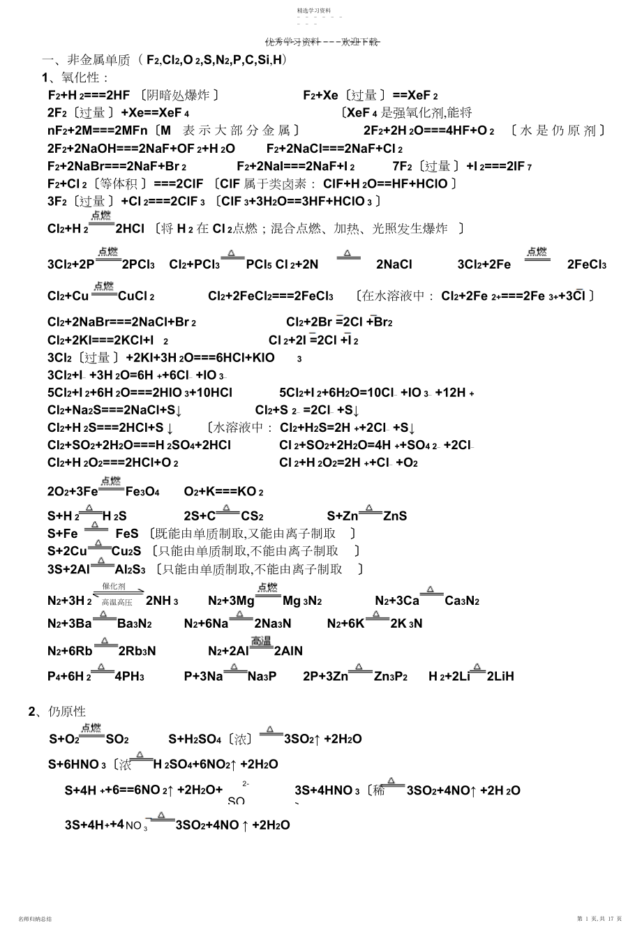 2022年高中化学方程式常用总结.docx_第1页