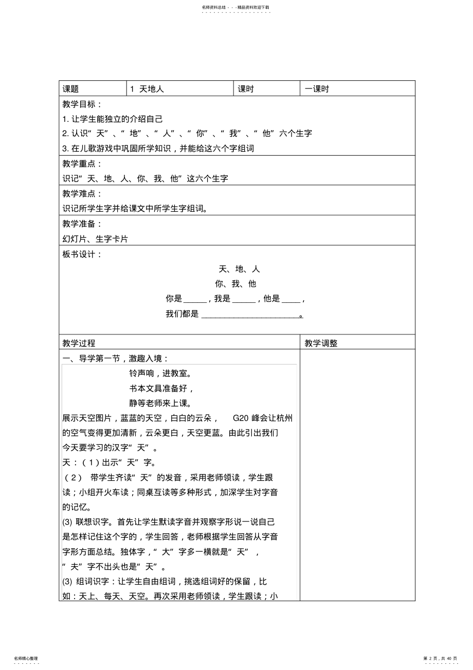 2022年小学语文一年级上册识字单元教学设计要点 .pdf_第2页