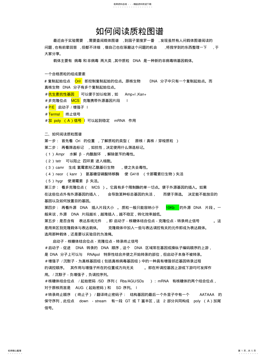 2022年如何阅读质粒图谱 .pdf_第1页