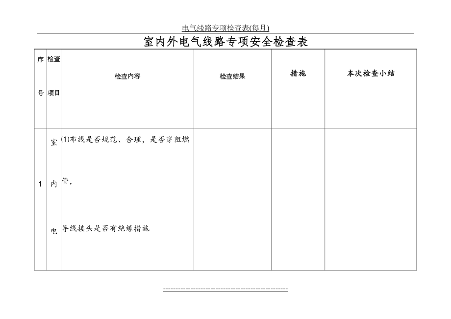 电气线路专项检查表(每月).doc_第2页