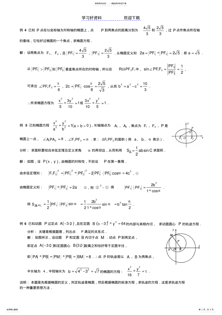 2022年高中数学椭圆经典例题详解 .pdf_第2页