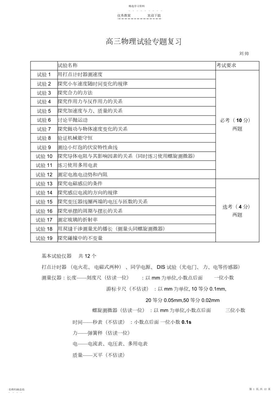 2022年高三物理实验专题复习汇总.docx_第1页