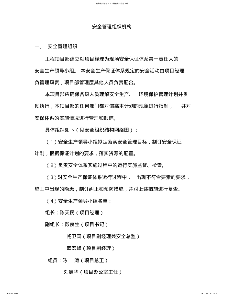 2022年安全管理组织结构 .pdf_第1页