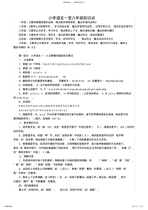 2022年小学语文一至六年级知识点,推荐文档 .pdf