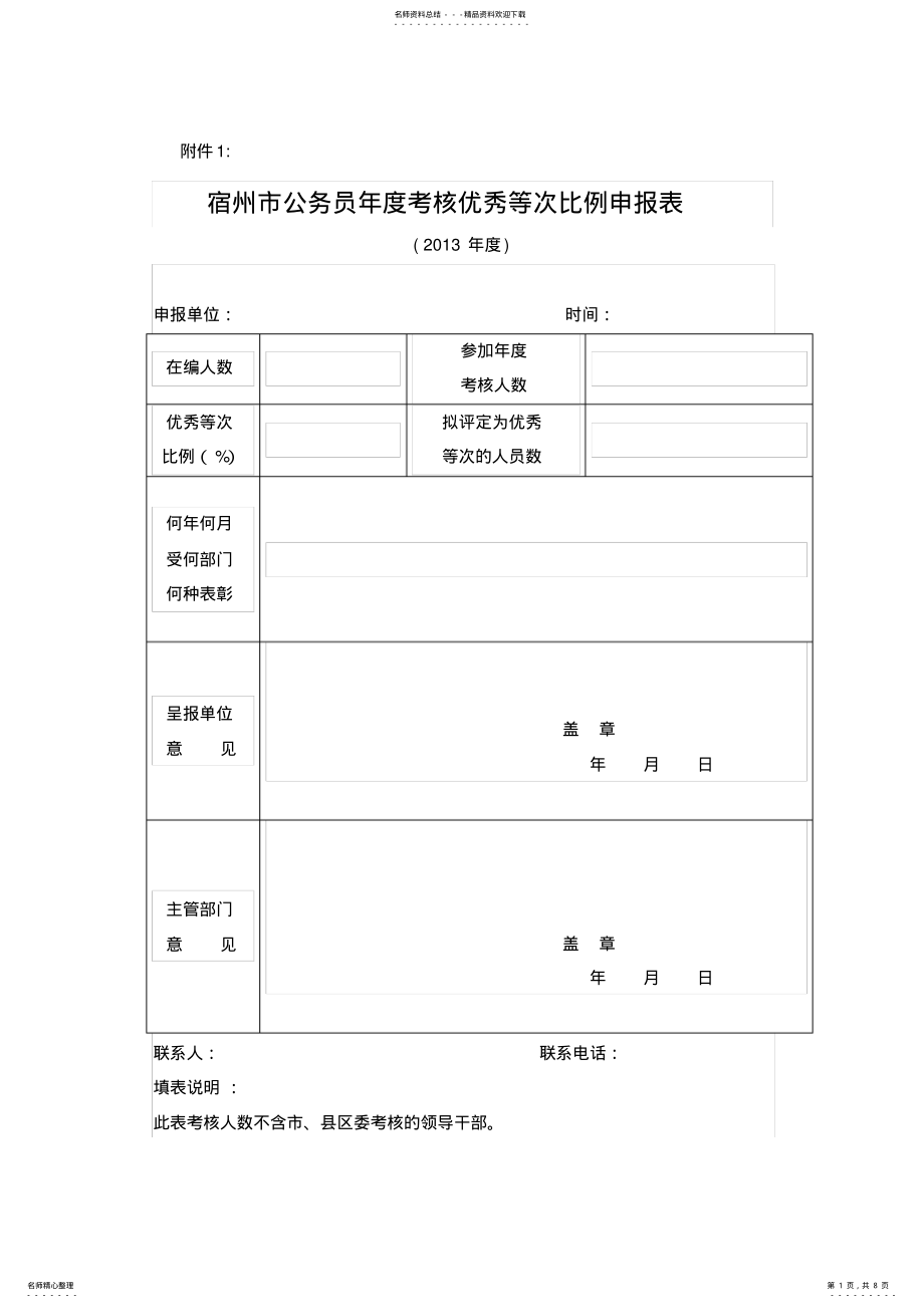 2022年市公务员年度考核表格下载 .pdf_第1页