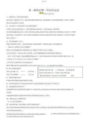 2022年高一政治必修知识点总结.docx